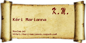Kéri Marianna névjegykártya